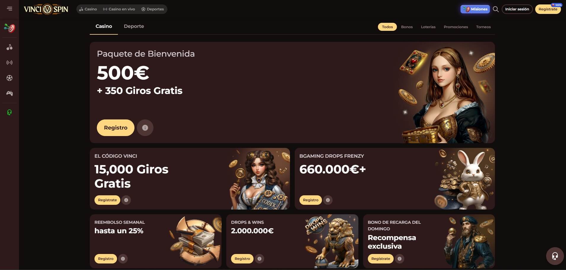 exclusief Vinci Spin Casino stortingsbonus afbeelding in Belgium